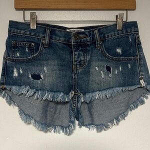 One Teaspoon Denim Jean Destroyed Bonitas Shorts 24